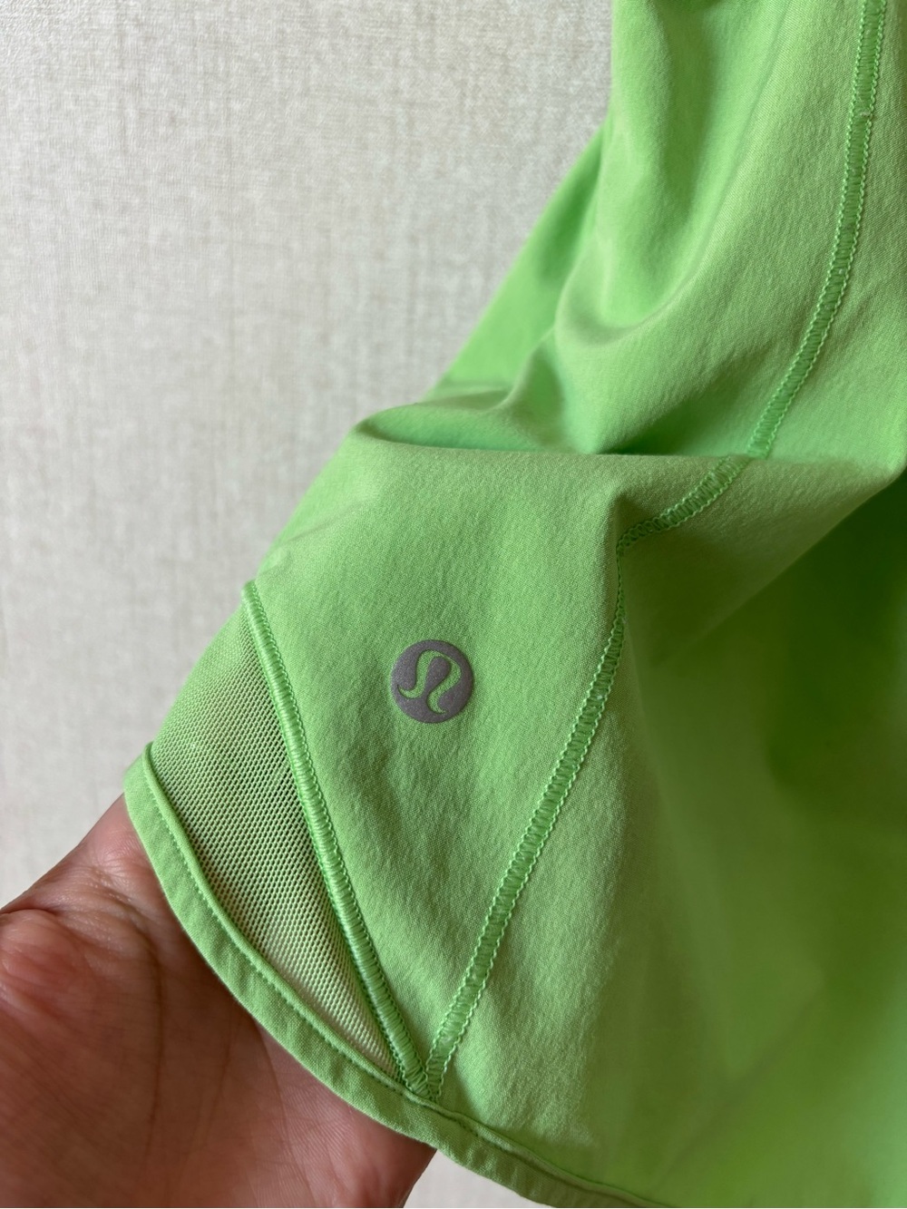 lululemon athletica Neon Green Athletic Shorts with Reflective Logo